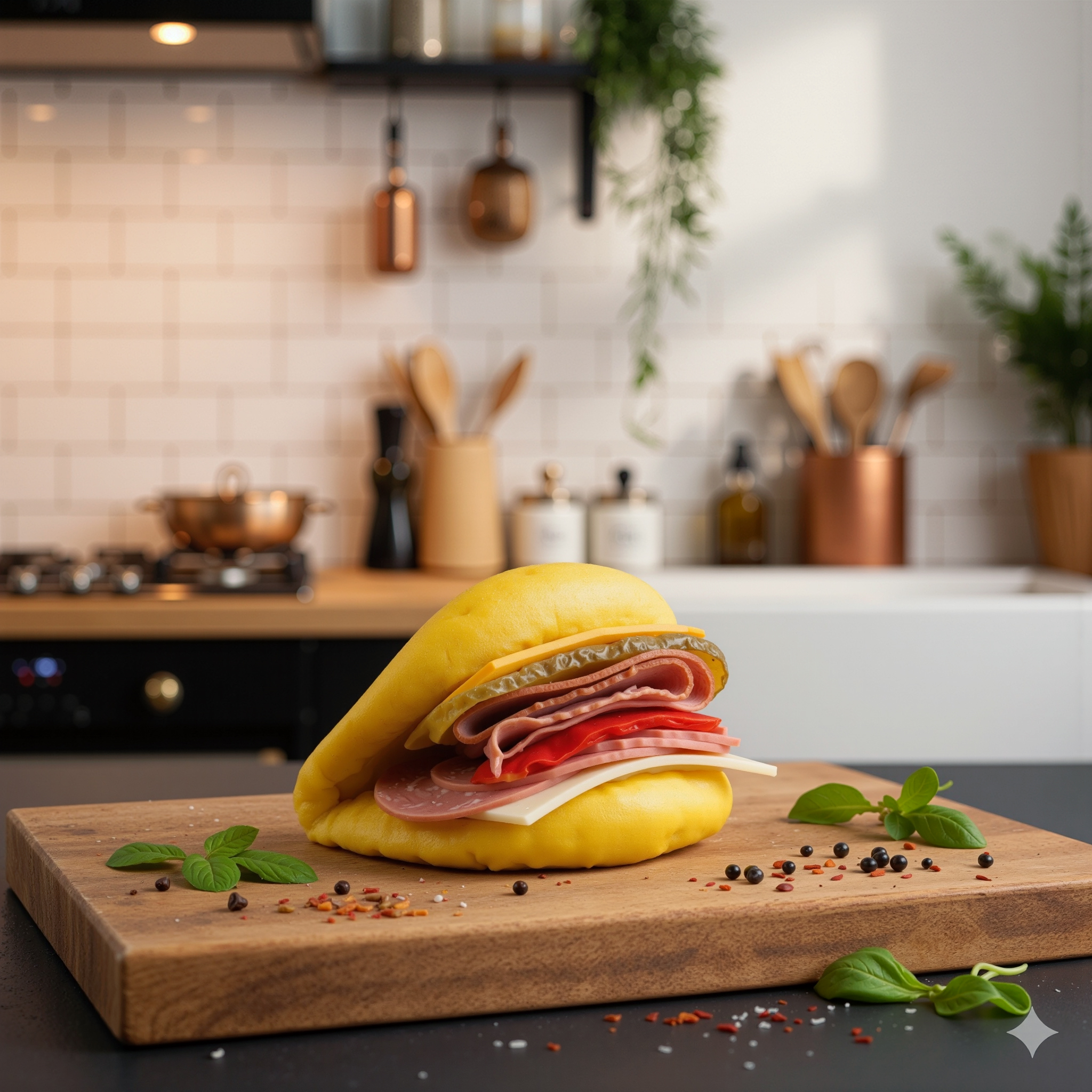 Bun Salami Cheddar Sandwich